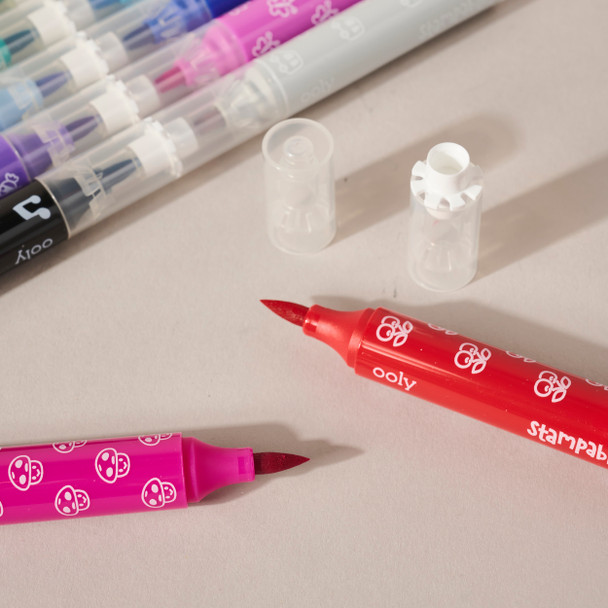 Stampables Double-Ended Stamp & Brush Markers Set