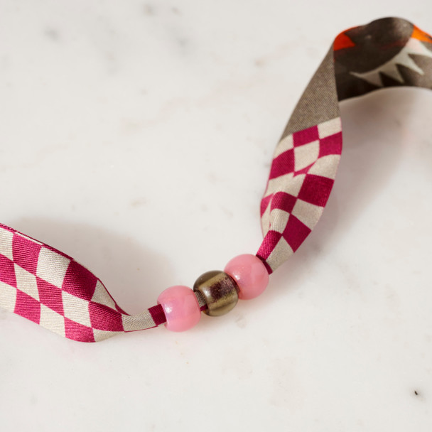 Silk Wrap Bracelet with Beads