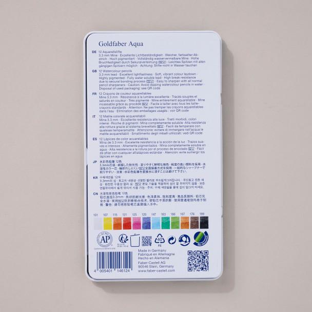 Faber-Castell Goldfaber Aqua Watercolor Pencils - Set of 12