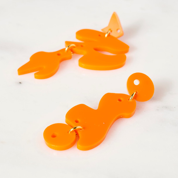Orange Persia Mismatch Earrings by NoShade