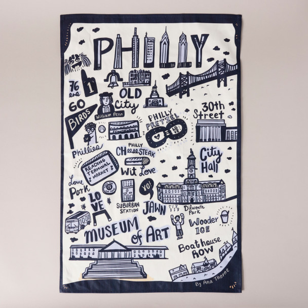 Philly Handmade Dishtowel by Ana Thorne