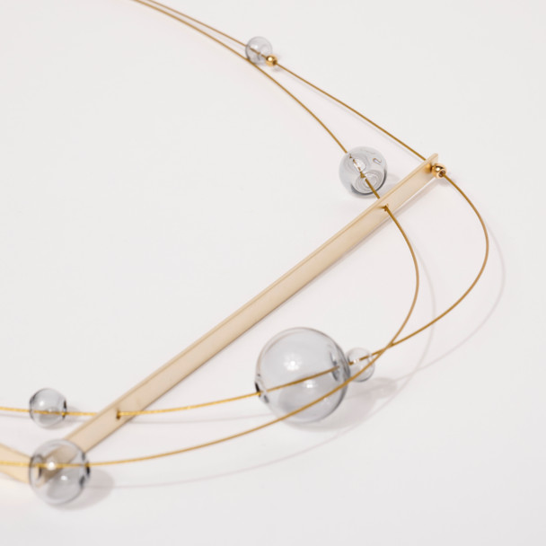 Tikkatock Multi Strand Grey Glass Orb Necklace