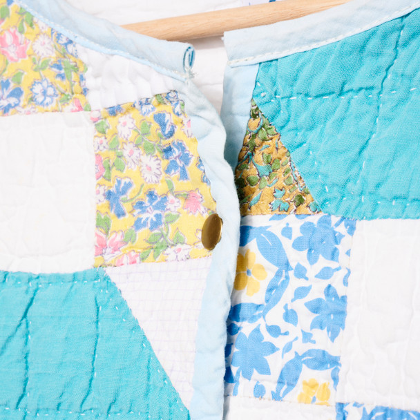 Turquoise 9 Patch Quilt Jacket by Paige Sato