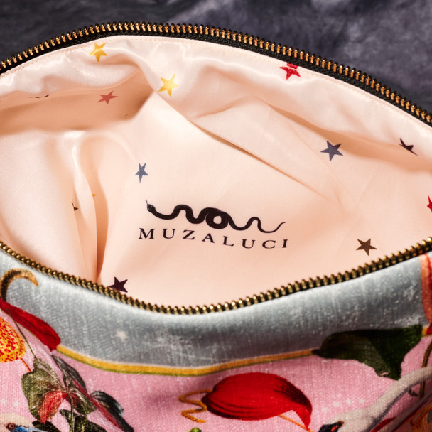 Anturios Pale Blue Velvet Clutch by Muzaluci