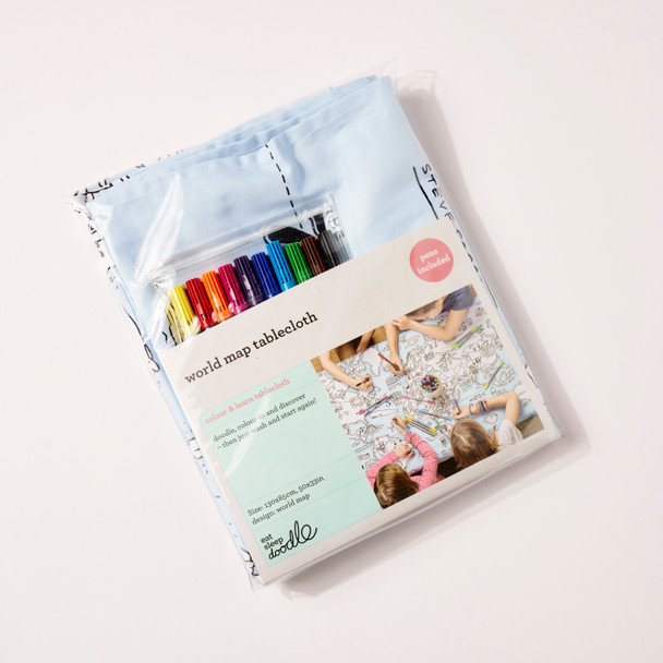 World Map Coloring Tablecloth