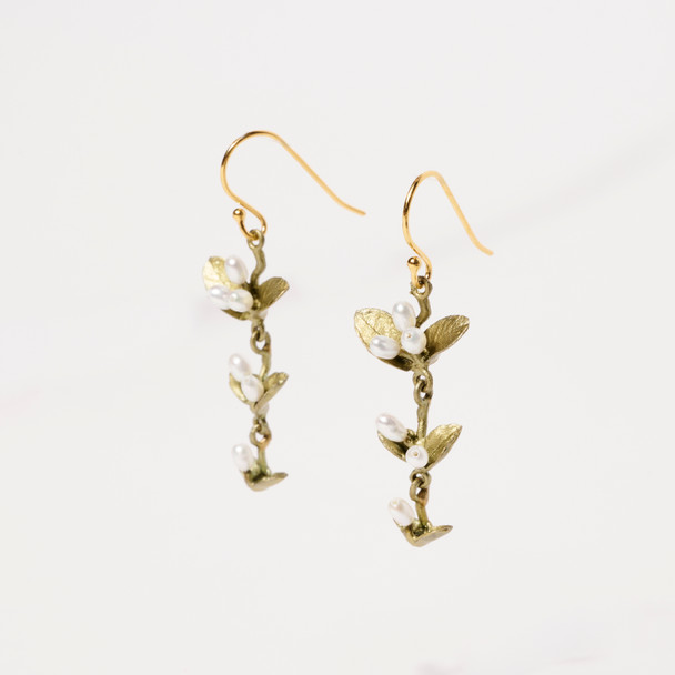 Bronze Spring Vine Dangle Earrings
