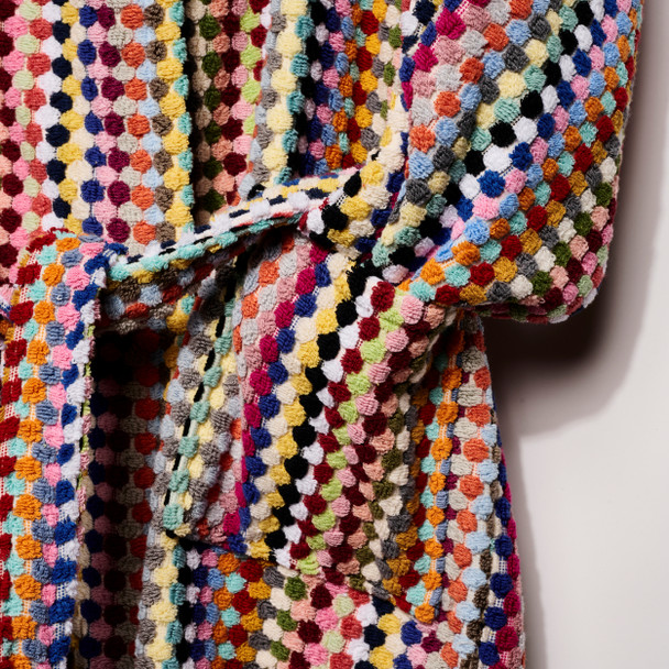 Multicolor Turkish Cotton Pompom Robe