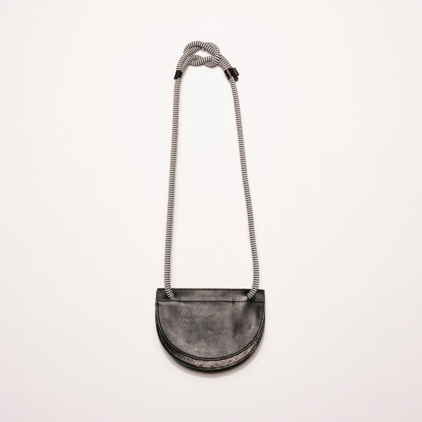 Leather Eclipse Mini Bag in Black