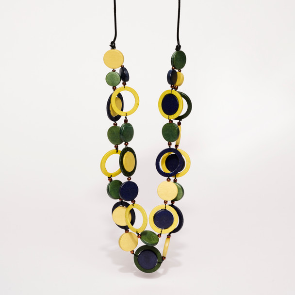 Circles Cut-Out TriColor Necklace