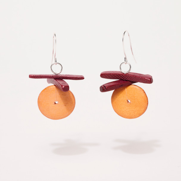Orange Billie Wood Earrings