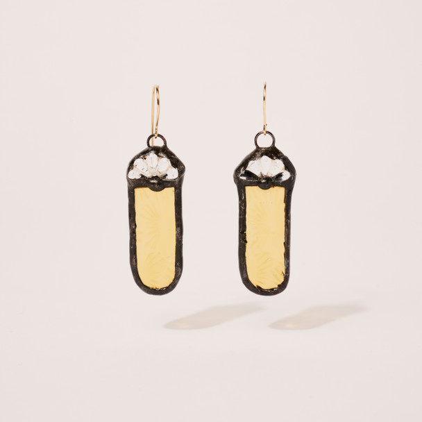 Amber Artisan Glass Earrings by Lulu and Glass