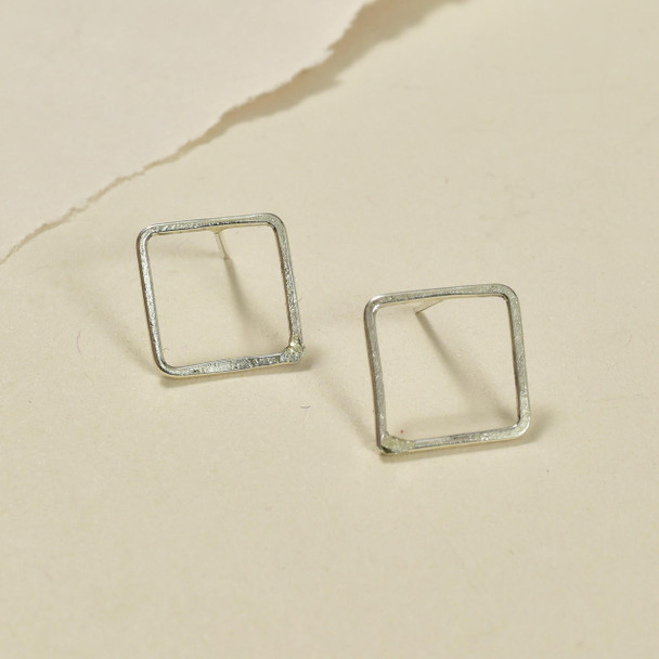 White CZ Sterling Silver Square Halo Stud Earrings - Walmart.com