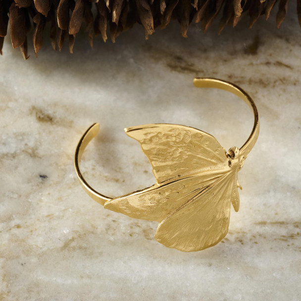 Gold Butterfly Cuff Bracelet