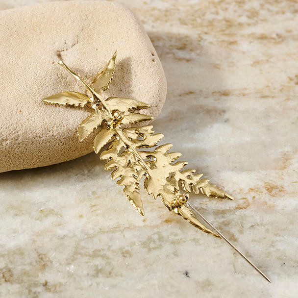 Michael Michaud Bronze Fern Pin
