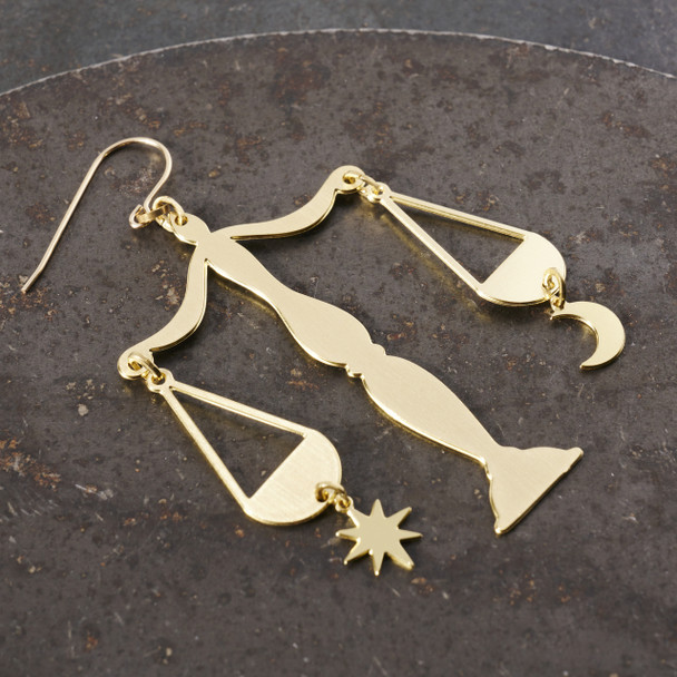 Charmed Scales Brass Earrings