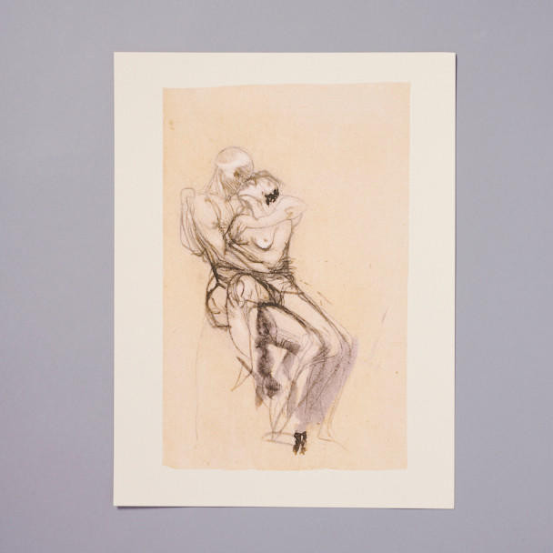 Rodin Groupe de Francoise de Rimini Drawing Print