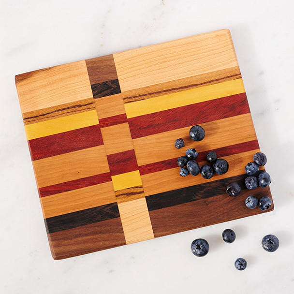 Amish Handcrafted Exotic Wood Cutting Board with Handle