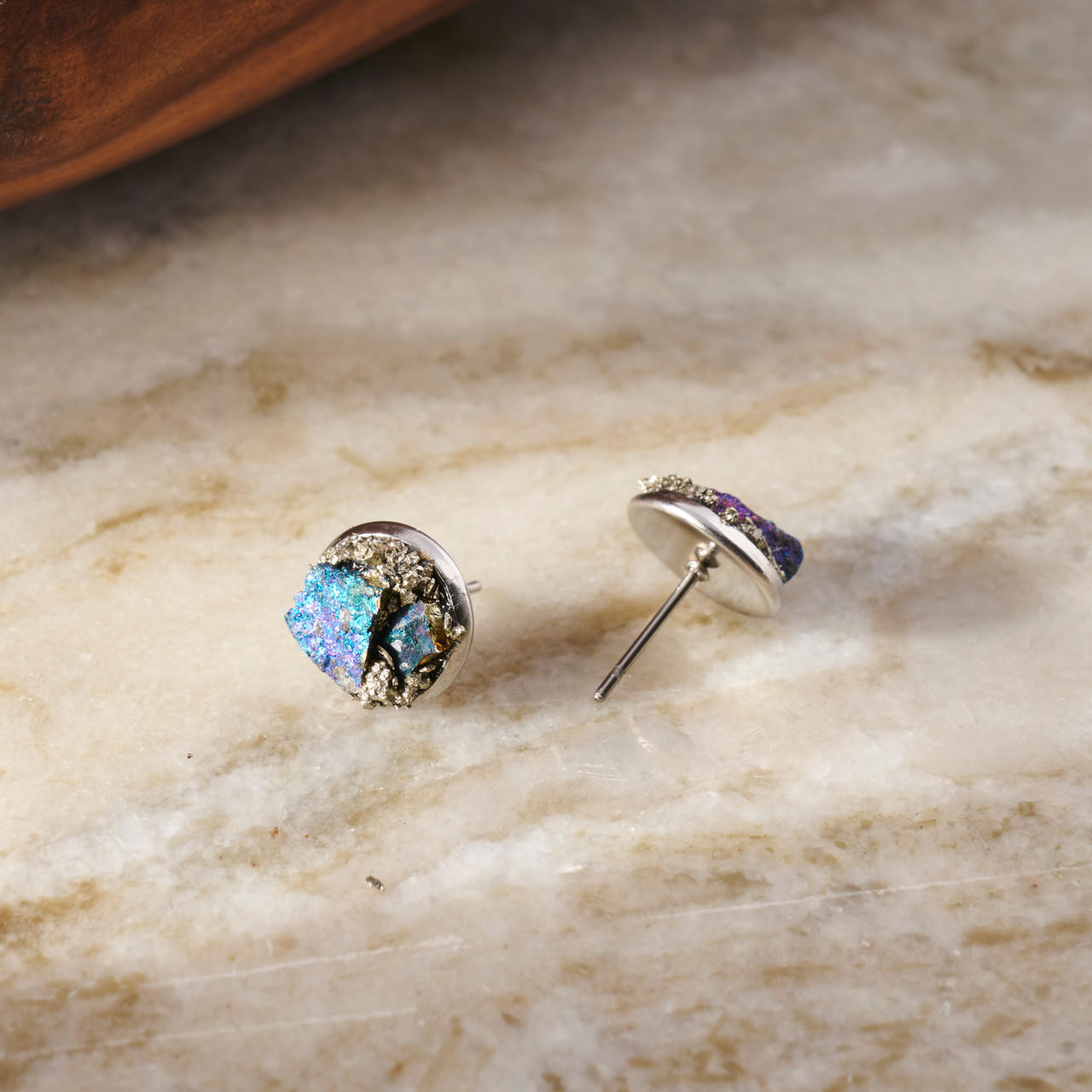Raw Uncut Opal|925 Sterling Silver Opal Stud Earrings - Round Cubic  Zirconia, Wedding Gift