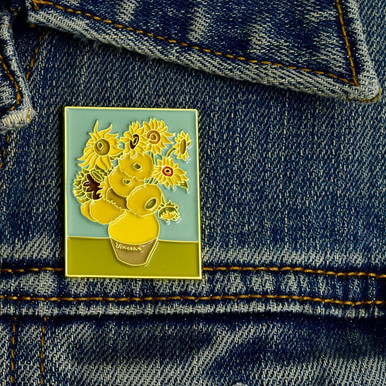 van Gogh Sunflowers framed Enamel Pin