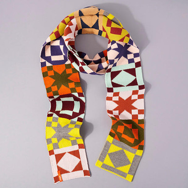 Labyrinth Wool Block Print Scarf - The Amma Shop