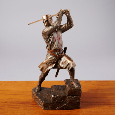 12" Resin "Knights Templar on Stairs with Sword" Reproduction
