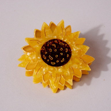 Hand-Painted Sunflower-Shaped Hair Claw