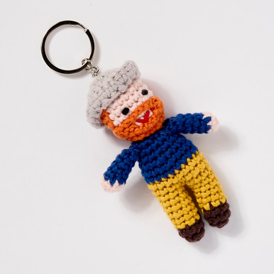 van Gogh Crochet Keyring in Navy