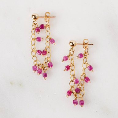 Long Garnet Chain Earrings by Susan Rifkin - Philadelphia Museum Of Art