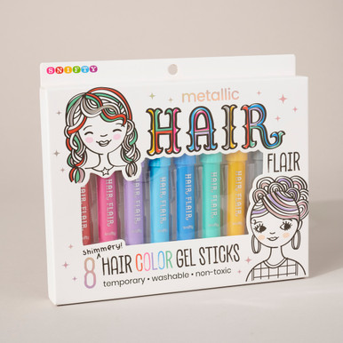 Hair Flair - Metallic Hair Color Gel Sticks Set of 8