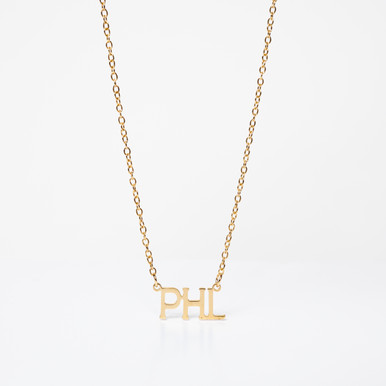 Gold PHL Necklace by GeoMetric Gem