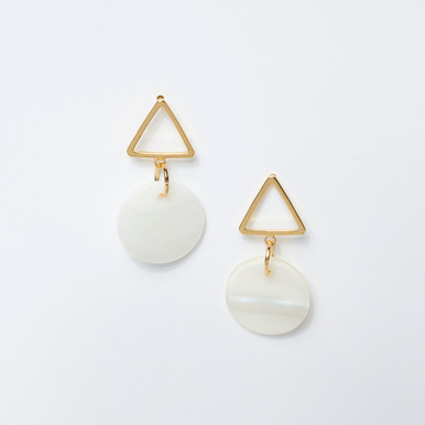 Triangle Pearl Earrings by Naisha Tyler