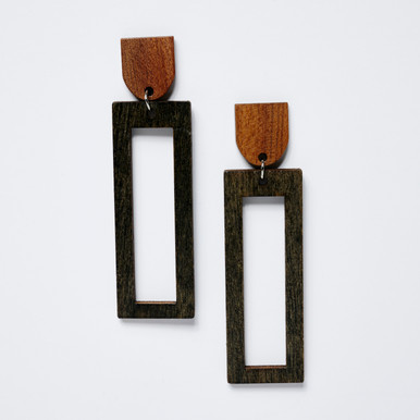 Wood Frame Drop Earrings by Naisha Tyler