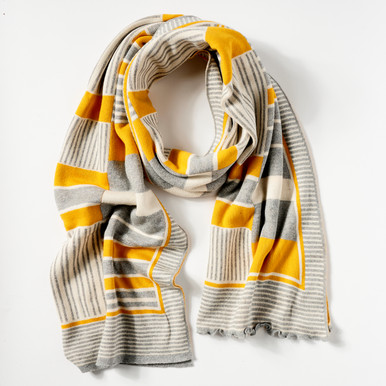 Yellow Tile Cotton Shawl