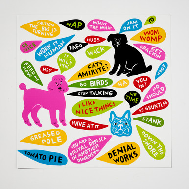 Dog Thoughts Magnet Sheet by Martha Rich