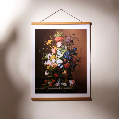 Roesen: Flower Still Life with Bird's Nest, 1853 18" x 24" Archival Poster