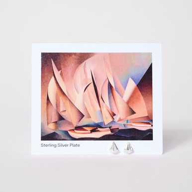 Silver Sailboat Earrings Sheeler 'Pertaining to Yachts'