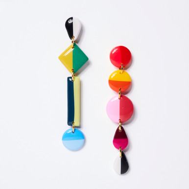 Asymmetrical Stripes Earrings by Delaney & Blu