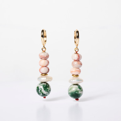 Selena Stone Stack Earrings by Sandrine