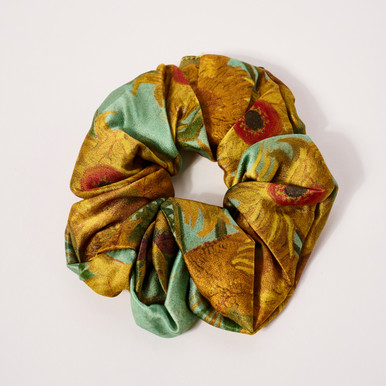 van Gogh Sunflowers Silk Hair Scrunchie