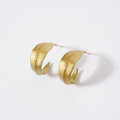 Bronze Eucalyptus Hoop Earrings