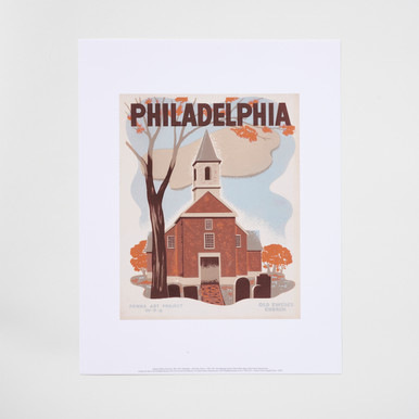 Milhous Old Swedes Church - Pennsylvania Art Project WPA 11 x 14 Print