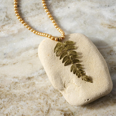 Fern Pendant on Pearl Chain