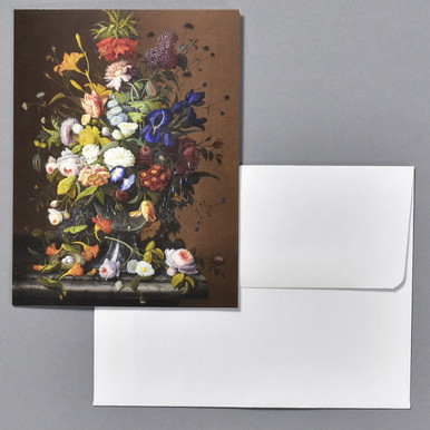 Severin Roesen Flower Still Life with Bird's Nest Notecard Set