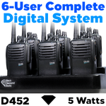 D452 Digital Two-Way Radio 6-User System