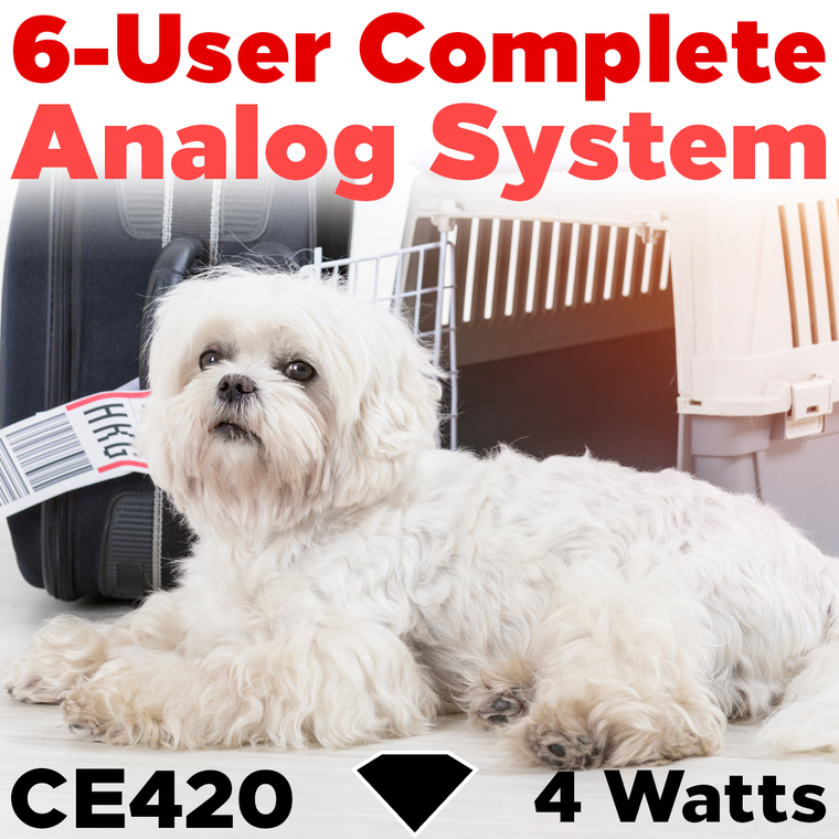 CE420 Pet Boarding Analog Two-Way Radio 6-User System