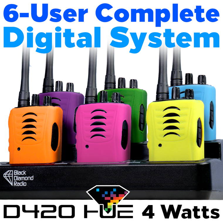 D420 Hue Digital Two-Way Radio 6-User System
