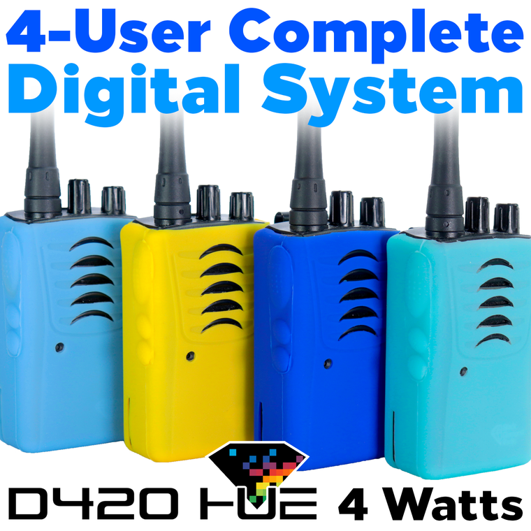 D420 Hue Digital Two-Way Radio 4-User System