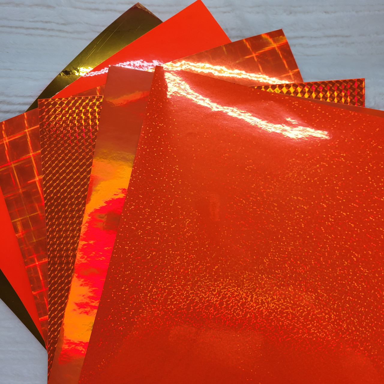 Holo Glitter Orange Adhesive Vinyl Choose Your Length –