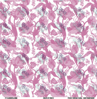 Vintage Floral - Monochrome - Wind