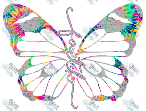 Universal Decal - Faith Butterfly  (1001)